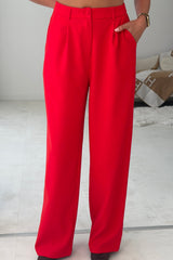 Jo Pleat Detail Tailored Trouser Red