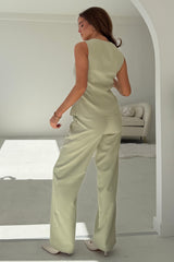 Jamie Square Neckline Waistcoat Sage