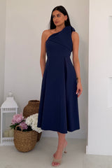 Keeley Bow Shoulder Maxi Dress Navy