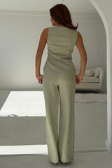 Jo Pleat Detail Tailored Trouser Sage