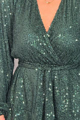 Gabriella Jade Green Sequin Long Sleeve Top