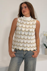 Jada Gold Crochet Chevron Top