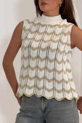 Jada Gold Crochet Chevron Top