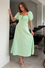Jemima Square Neck Midi Dress Mint