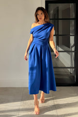 Betty Asymmetric Midi Dress Cobalt