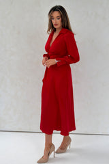 Kelly Wrap Over Maxi Dress Red