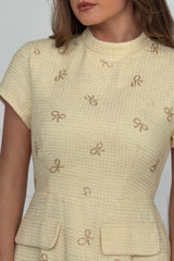 Laureen Tweed Mini Dress Yellow