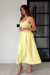 Autumn Strappy Maxi Dress Yellow