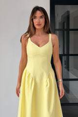 Autumn Strappy Maxi Dress Yellow