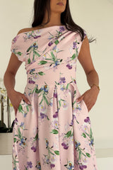 Betty Asymmetric Midi Dress Purple