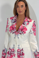 Flavia Printed Blazer Cream