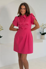 Gracie Collar Mini Dress Pink
