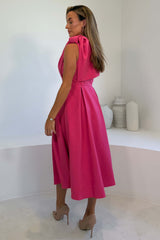 Keeley Bow Shoulder Maxi Dress Pink