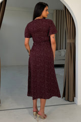 Britney Berry Spot Angel Sleeve Midi Dress