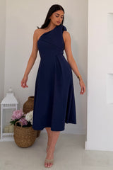 Keeley Bow Shoulder Maxi Dress Navy