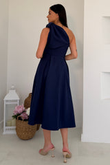 Keeley Bow Shoulder Maxi Dress Navy
