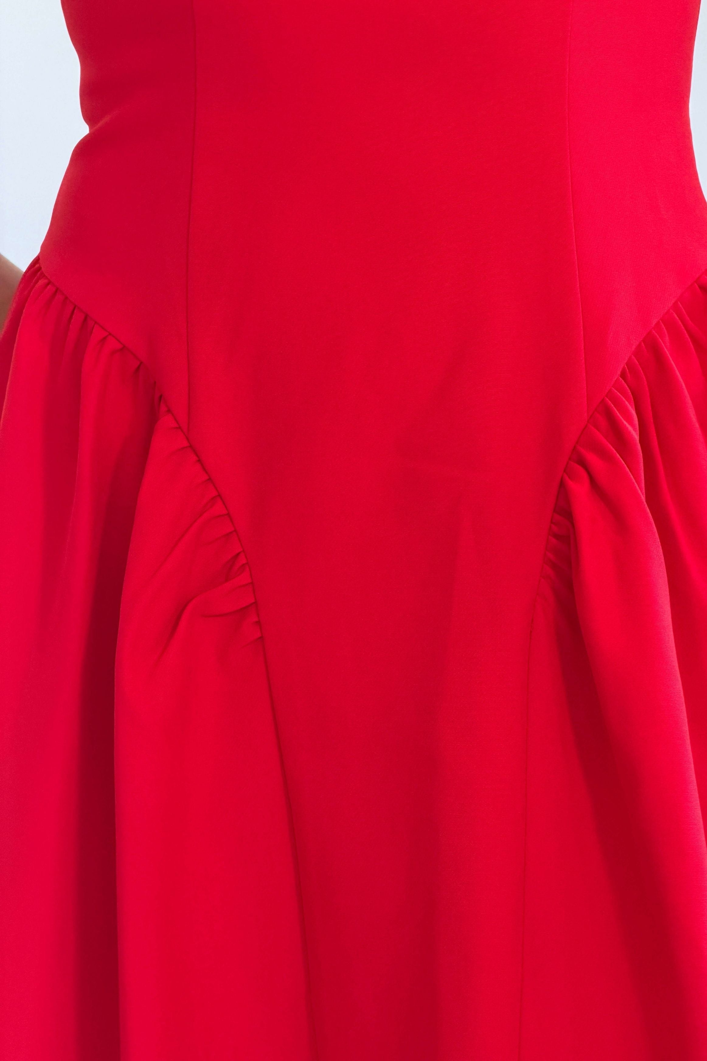 Autumn Strappy Maxi Dress Red