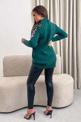 Holly Sequin Detail Jumper Dress Teal