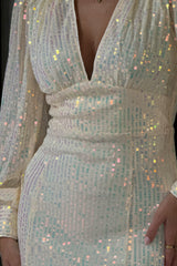 Ariel Gold Sequin Ruched Detail Mini Dress
