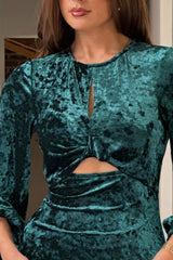 Clara Cutout Maxi Dress Green Velvet