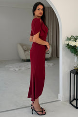 Cleo Berry Ruched Detail Midi Dress
