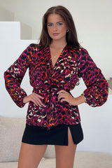 Gabriella Berry Animal Long Sleeve Top