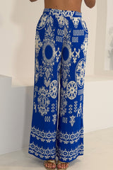 Cara Viscose Blend Printed Trouser In Cobalt