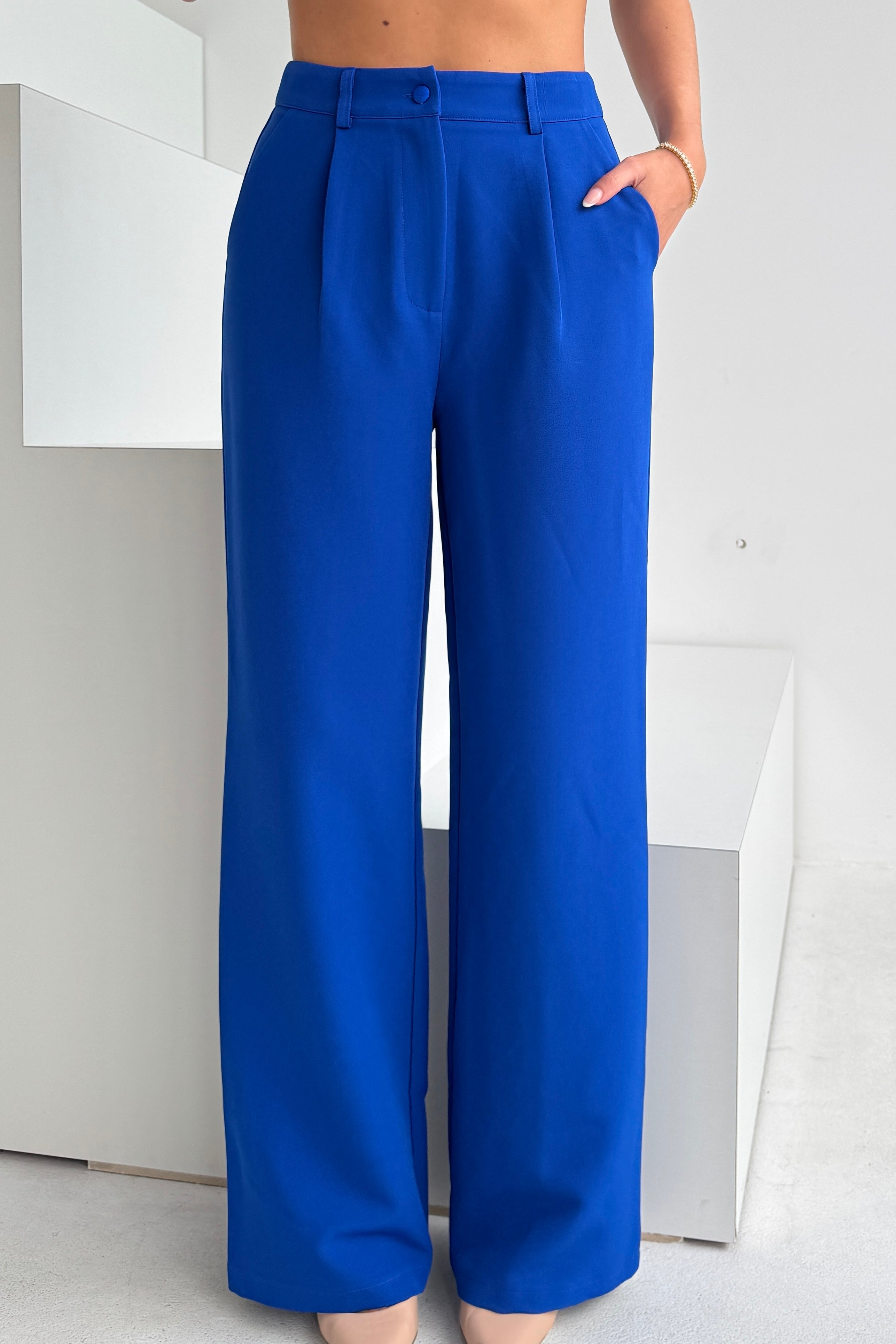 Jo Pleat Detail Tailored Trouser Royal Blue