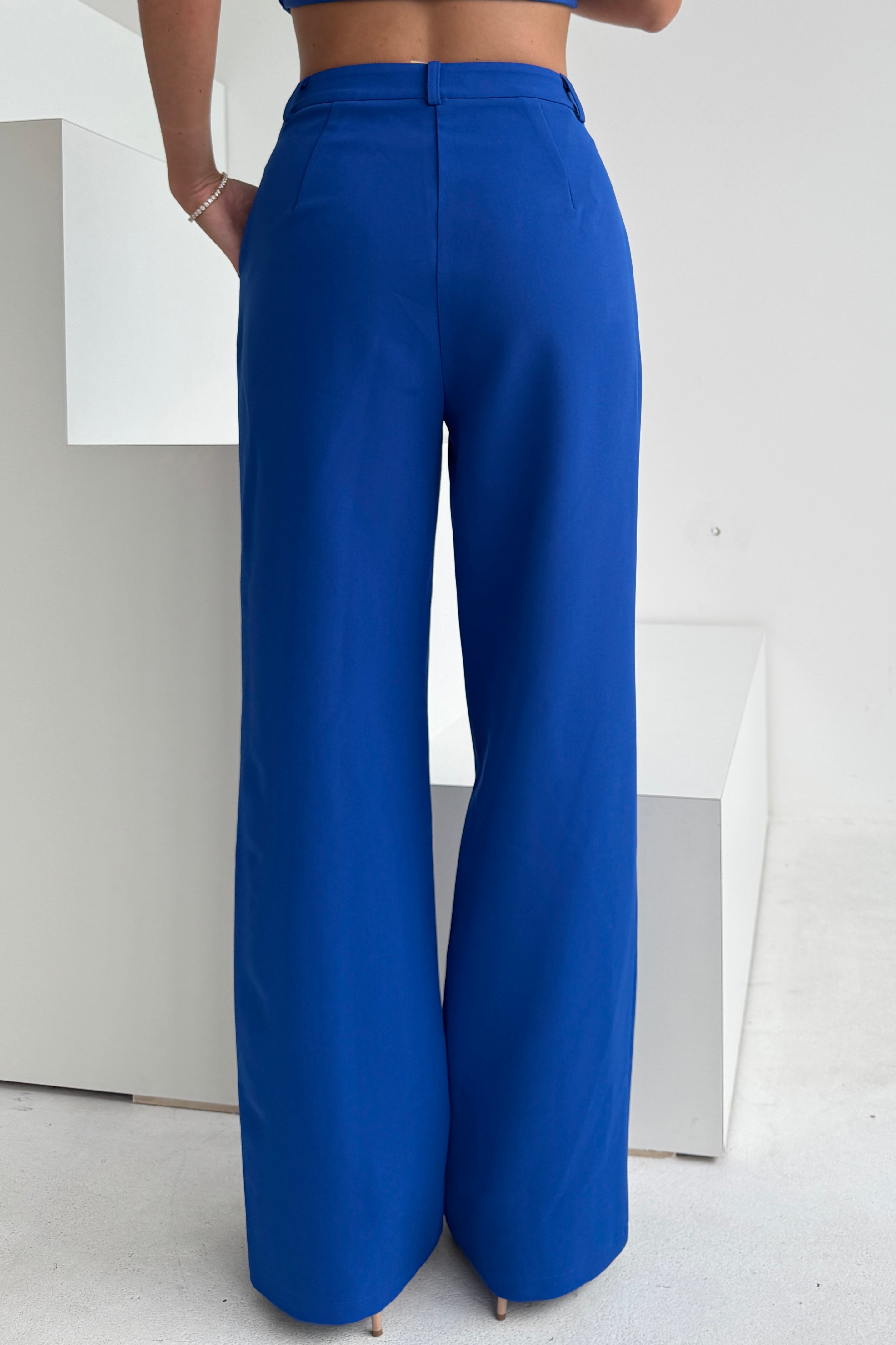 Jo Pleat Detail Tailored Trouser Royal Blue