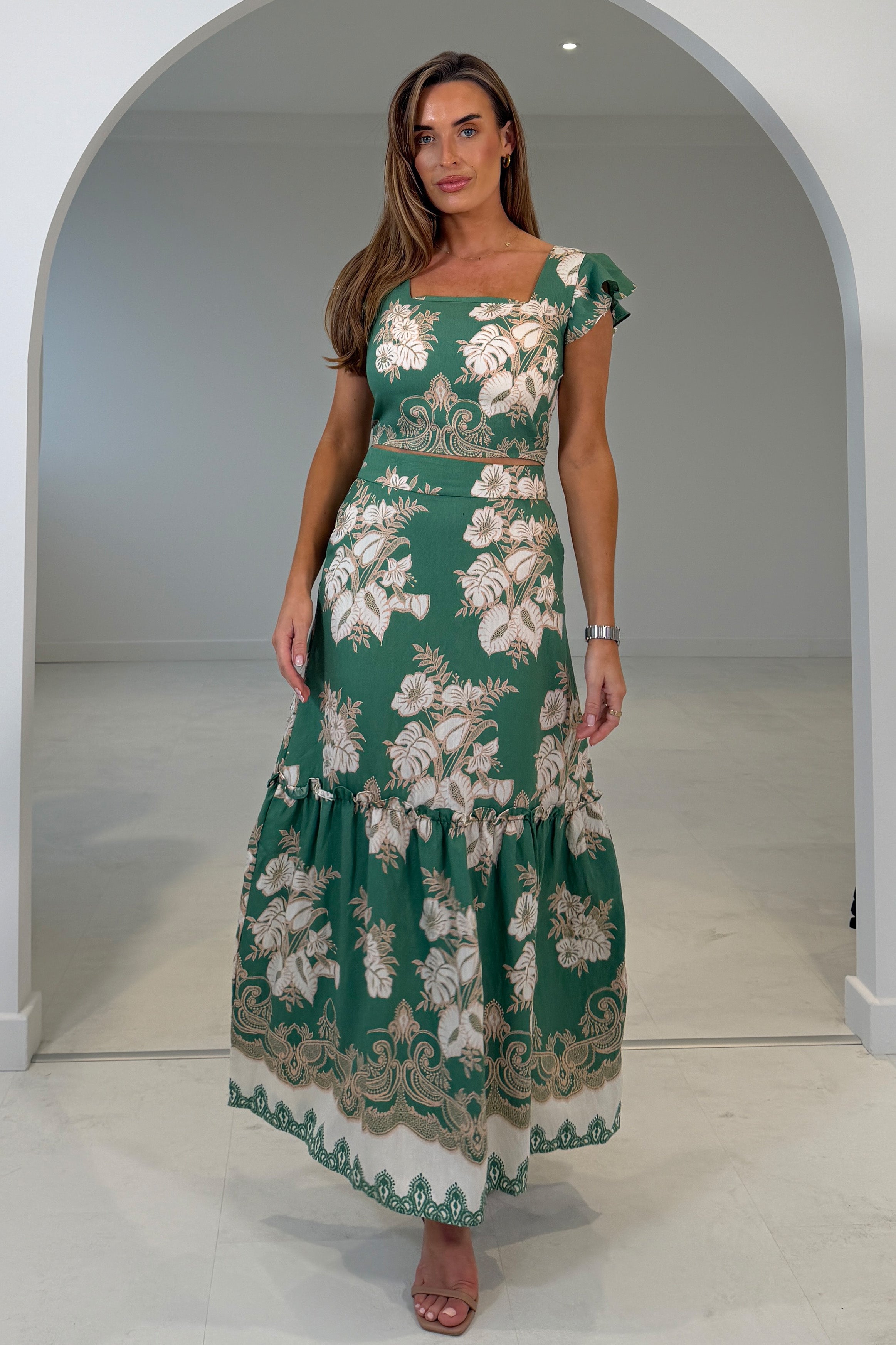 Blossom Green Floral Print Top