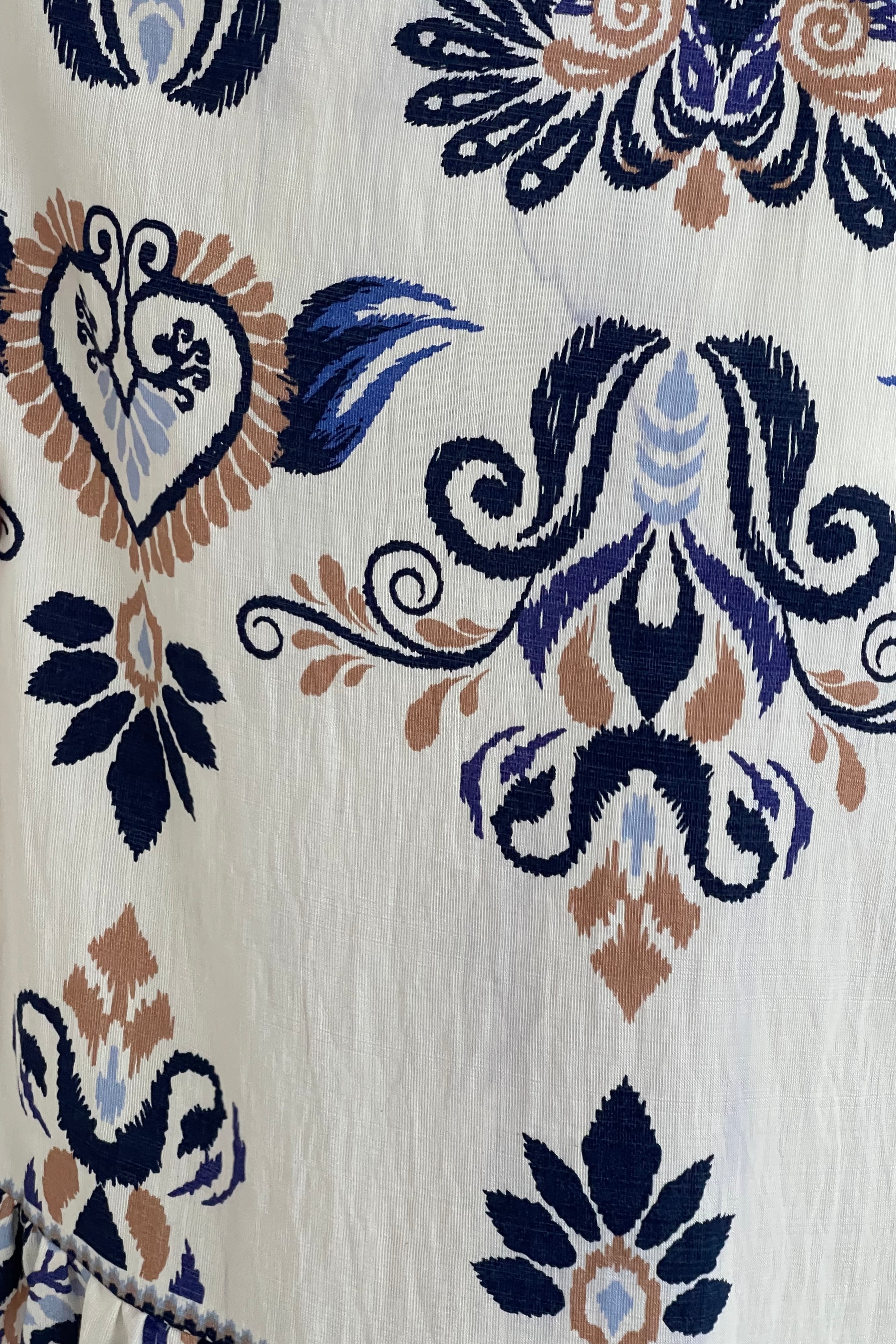 Blossom Cream Abstract Print Top