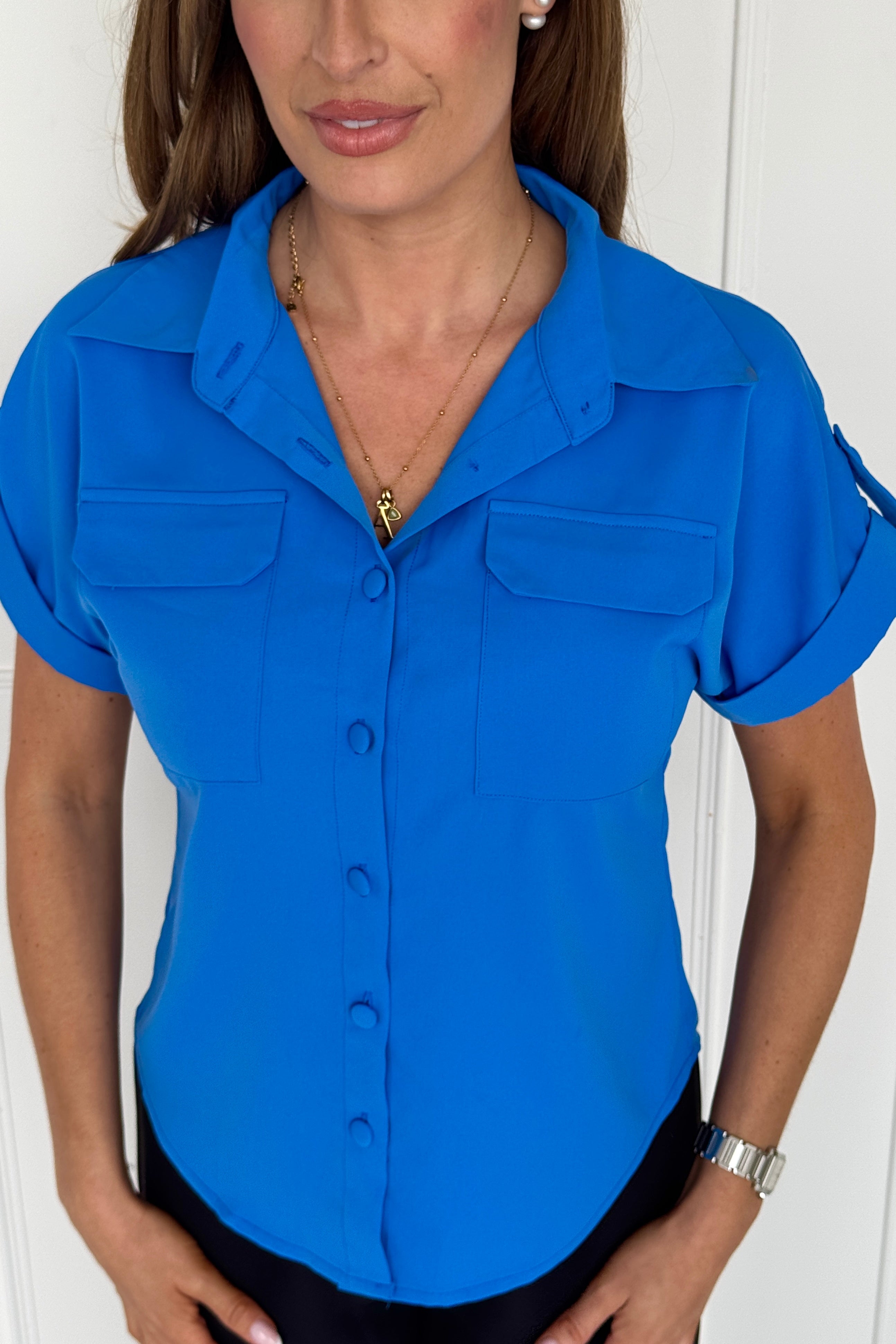 Jane Short Sleeve Shirt Blue