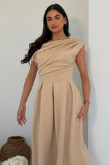 Betty Asymmetric Midi Dress Cream