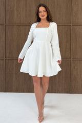 Kathryn Square Neck Mini Dress White
