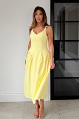 Autumn Strappy Maxi Dress Yellow