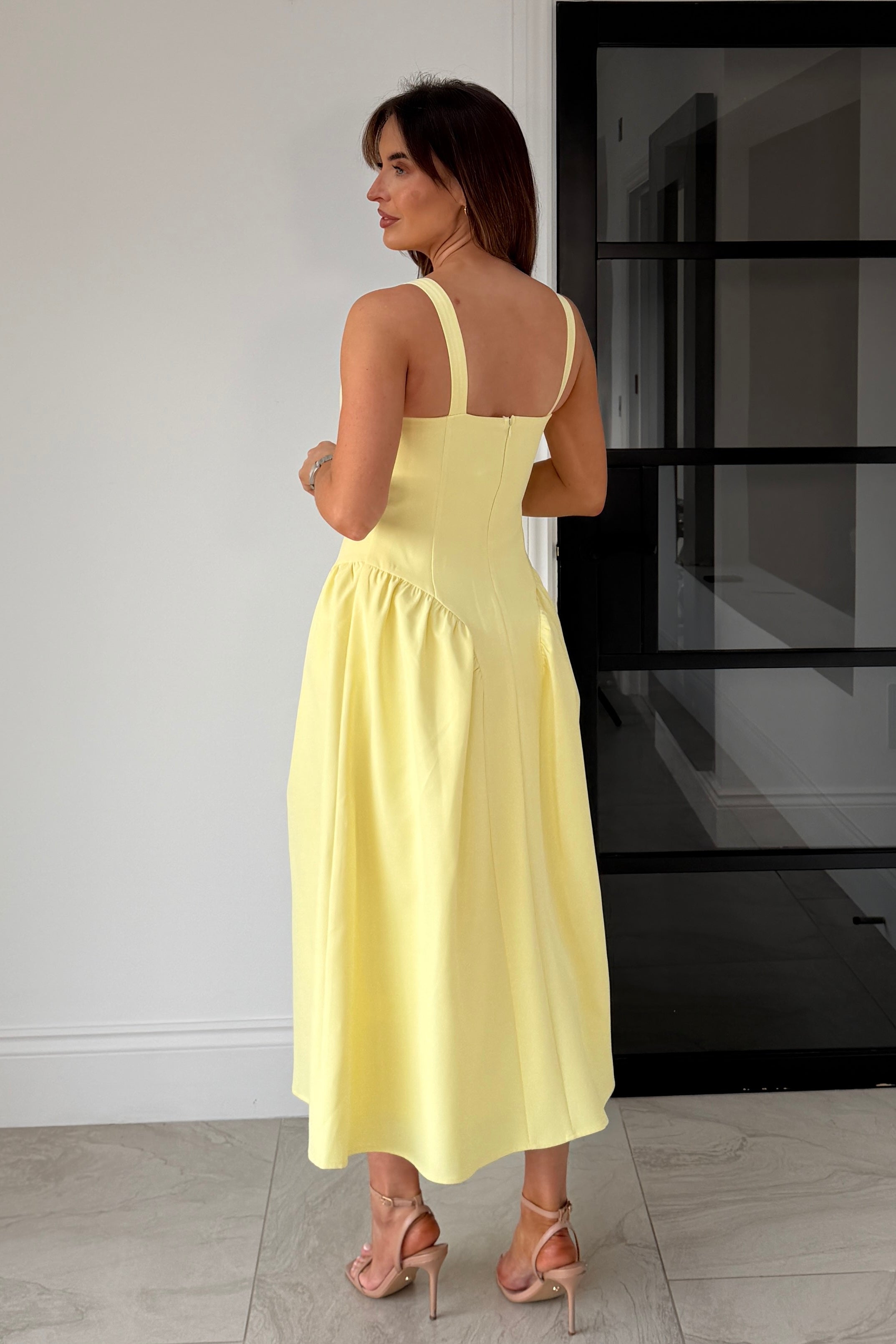 Autumn Strappy Maxi Dress Yellow
