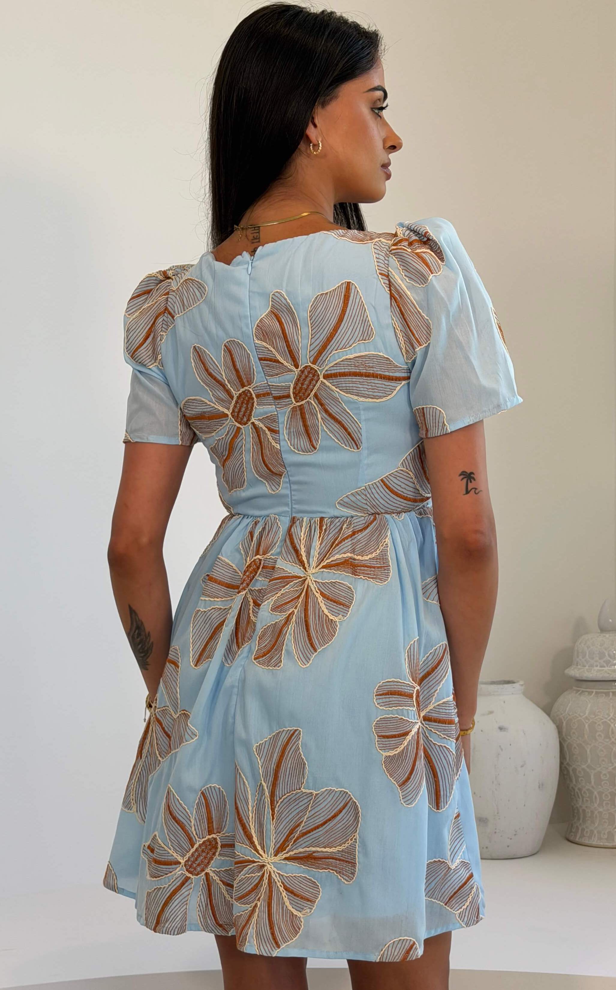 Hallie Square Neck Mini Dress Broiderie