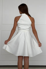 Francesca Button Up Midi Dress White