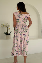 Betty Asymmetric Midi Dress Purple