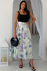 Kristen Midi Skater Skirt Green