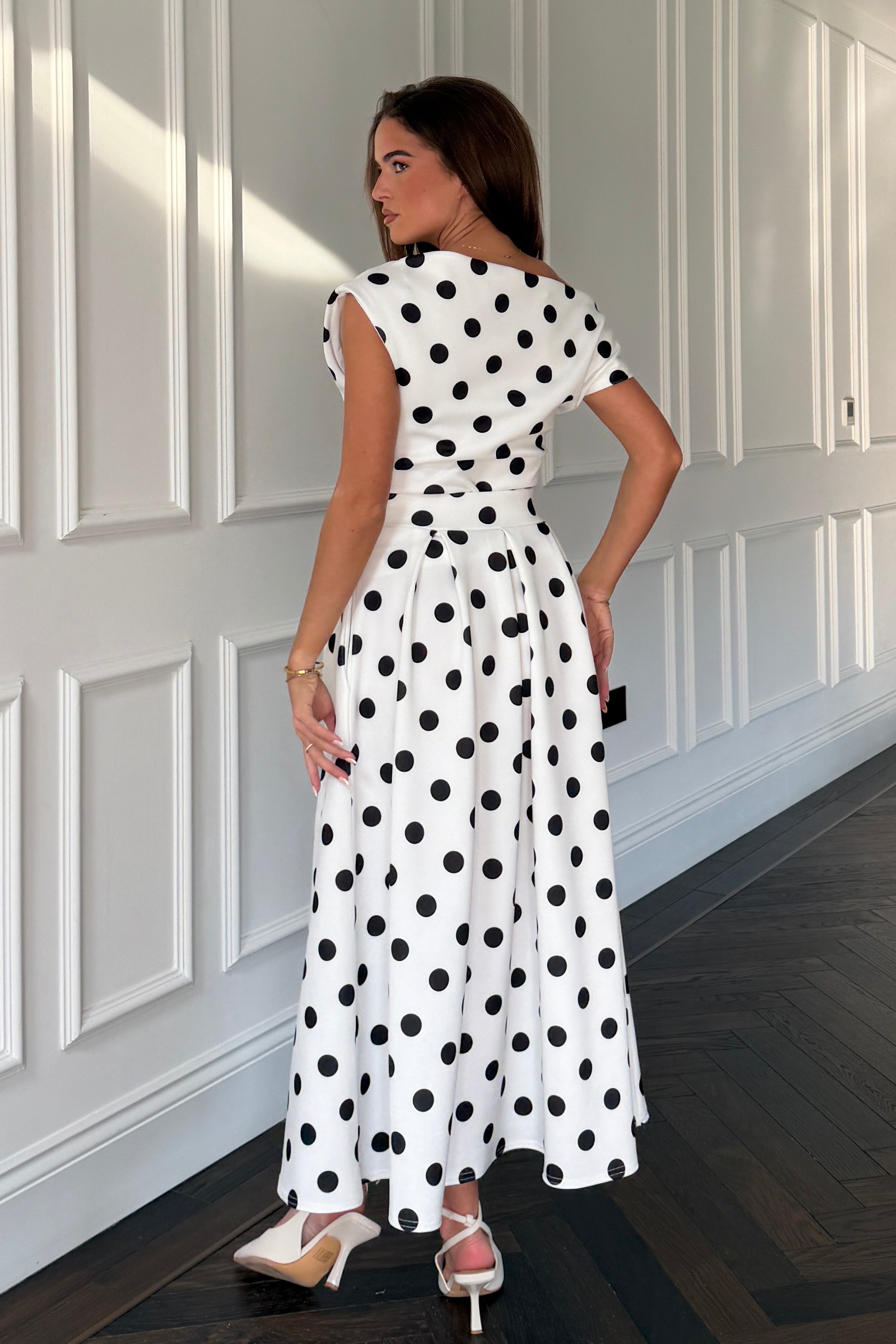 Kristen Midi Skater Skirt Polka