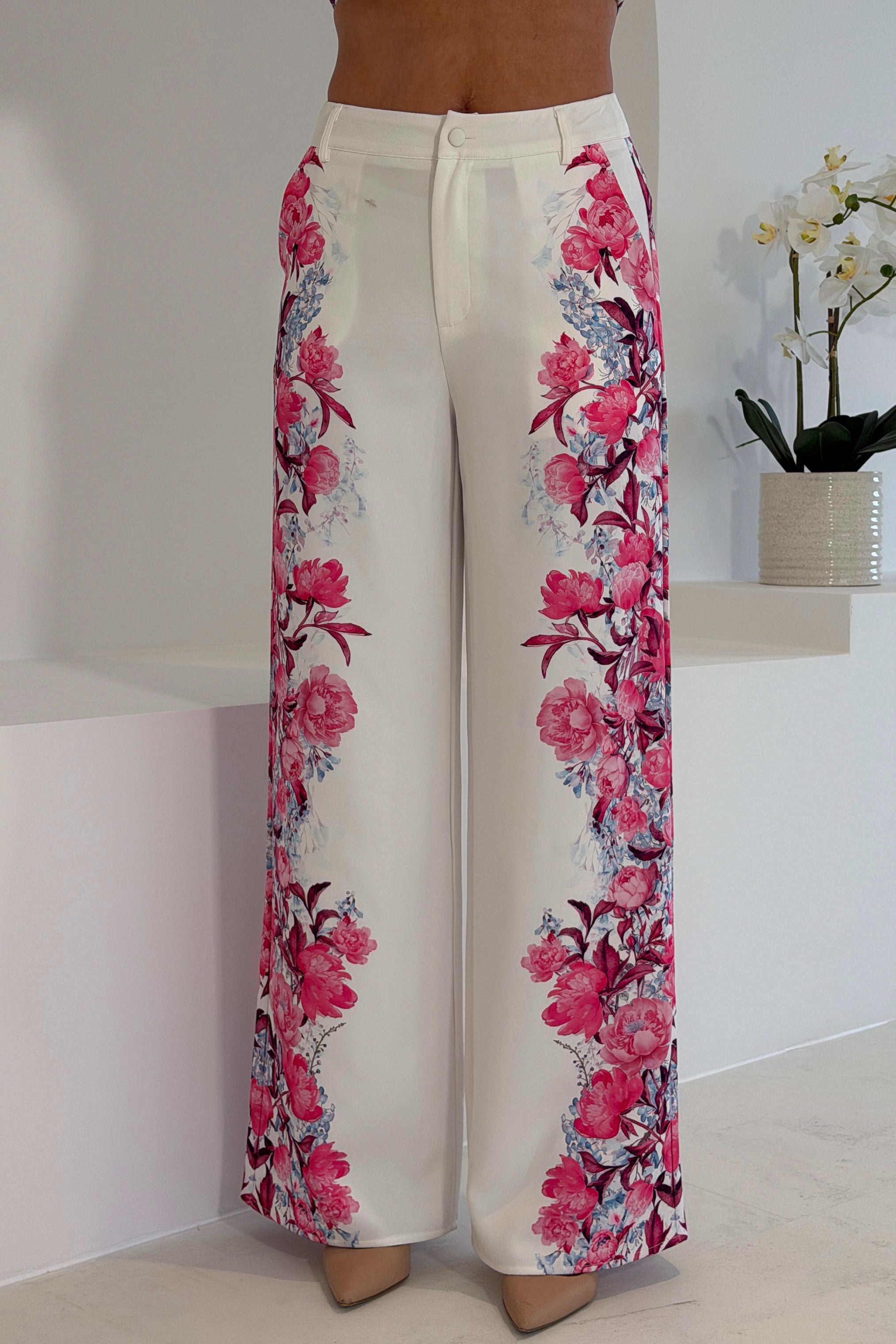 Flavia Printed Trouser Cream