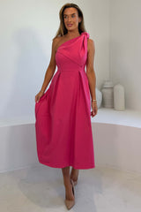 Keeley Bow Shoulder Maxi Dress Pink