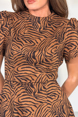 Ami Suede Zebra Mini Dress Brown